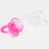 Orthodontic dummy nipple, silicone, from 6 months, with a cap, “bow”, pink color