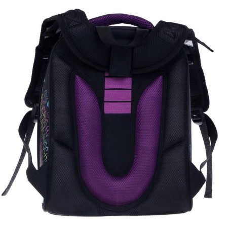 School backpack 38 x 30 x 16 cm, ergonomic back, stavia "avocado", black/lilac-4