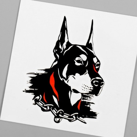 Black-red body "Doberman" 6x6 cm-2