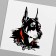 Black-red body "Doberman" 6x6 cm