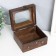 Casket wood, glass "Edwig" chest with rivets, brown 16x13x8.5 cm