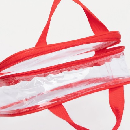 Lightning cosmetic bag, transparent/red color-3