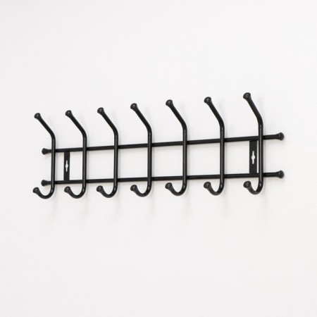 Wall hanger for 7 hooks, 69 × 21.5 cm, black color