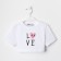 T -shirt Children's shortened KAFTAN "LOVE", p. 28 (86-92 cm), white
