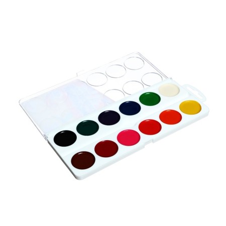 Watercolor 12 colors Calligrata, honey, without brush, plastic, mix-9