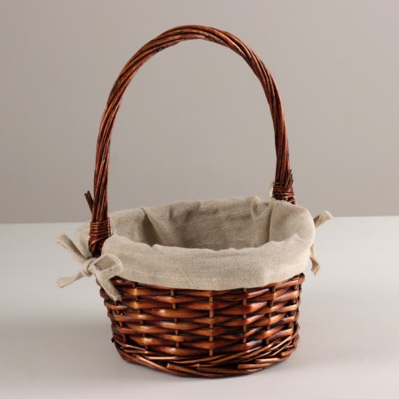 Wicker basket, d21x11xh26 cm, brown, willow