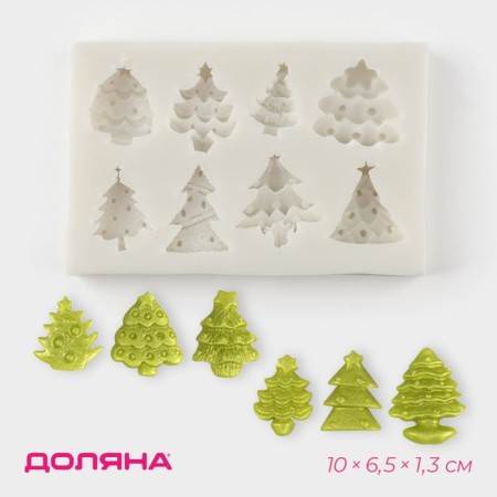 Mold Dolyana "Christmas tree", silicone, 10 × 6.5 × 1.3 cm, color gray color