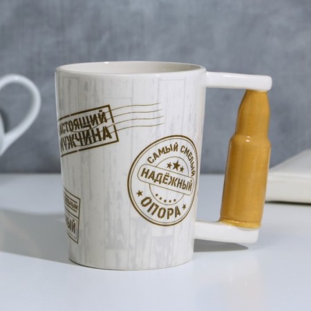 Ceramic mug "Easy in battle", 400 ml, white color-2