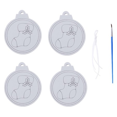 Christmas tree decoration for painting "toe" 4 pcs., Brush-1