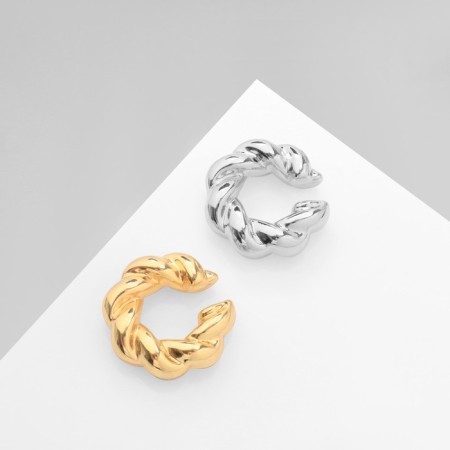 Earrings "Kaffa" set 2 pcs, intertwined vibration, color with silver-gold