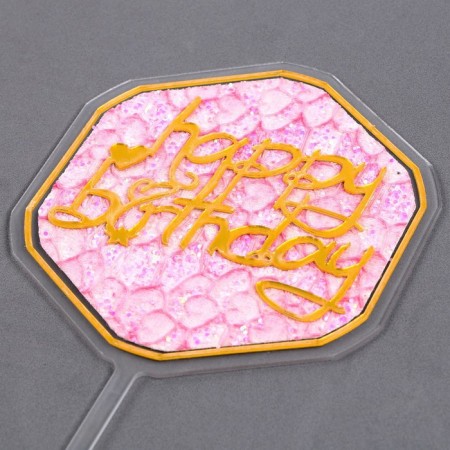 Set for decorating the cake: Topper "Happy Birthday", 1 pc., 10 candles-3