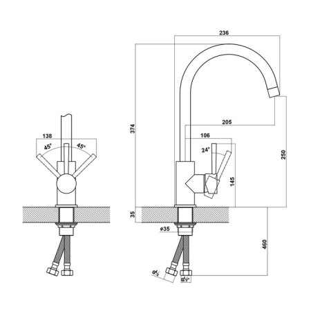 Kitchen mixer Uperwood Quartz UPD-02, color 03 Gray-2