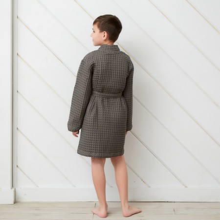 Waffel Baby Broke I "BOHO" size 34 (122-128 cm) color is light gray, 100% cotton 290 g/m2-4
