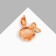 Brooch "Rabbit" with paws, the color is gray-white in gold