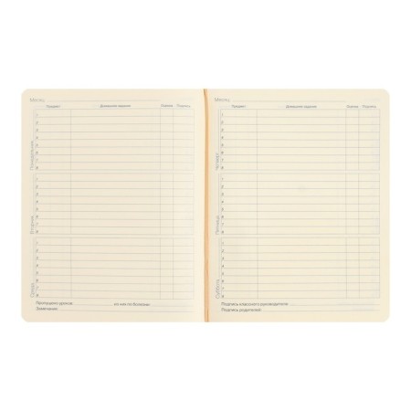 Diary Artificial leather 1-11 grade, 48 sheets, cage, hard cover, Schoolmix. Panda, rounded angles, block 70g/m²-6