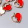Decor for creativity metal, enamel "Half of the heart" red with gold 1.5x1.4 cm