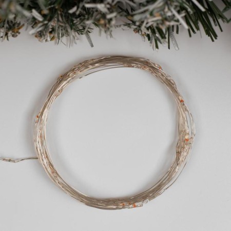Garland "thread" 5 m dew, ip20, silver thread, 50 led, red glow, 2 modes, aakh3-1
