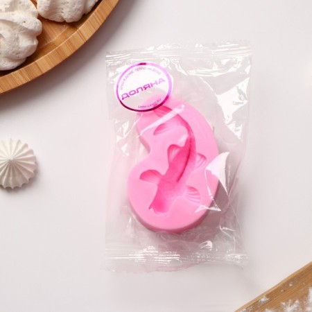 Mold Dolyana "Fish", silicone, 7.2 × 4.7 × 2.3 cm, pink color-3