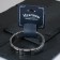 Bracelet male "frame" darkness, black color in silver, d = 6.5 cm