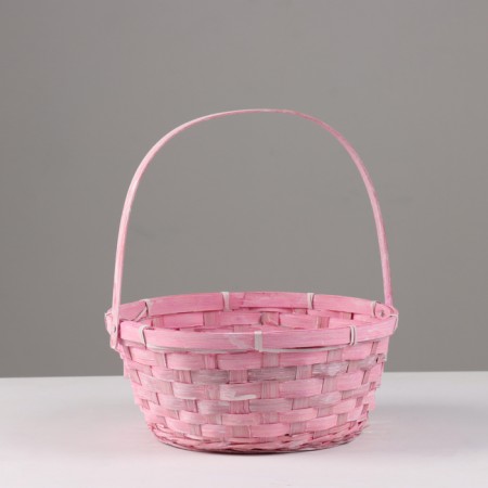 Wicker basket, 26x12/30 cm, bamboo, lilac, pink, mix-6