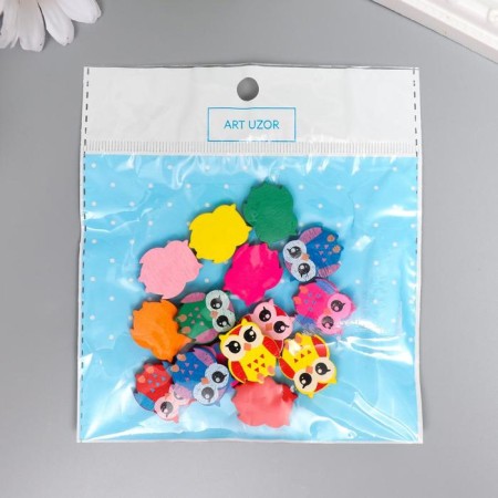 Beads for creativity tree "Bright owls" set of 15 pcs 2.1x1.8x0.5 cm-4