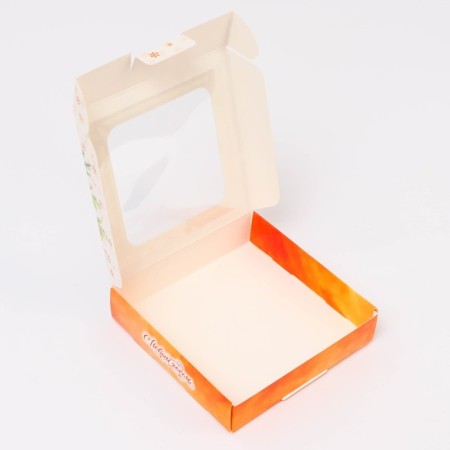 Gift box team with the window "Happy New Year!", 13 x 13 x 3 cm-4