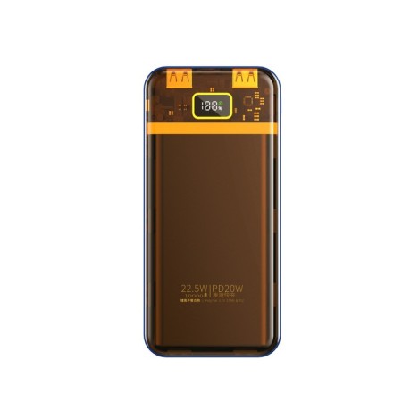 External BYZ W91, 10,000 mAh, 2 USB, 1 Type-C, 22.5 W, 3 A, PD, Orange, Orange-4