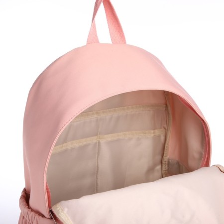 Young backpack from textiles on lightning, 4 pockets, pink color-3
