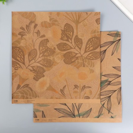 Scrapbooking paper bilateral craft "Flora" density 180 g 30.5x32 cm-1
