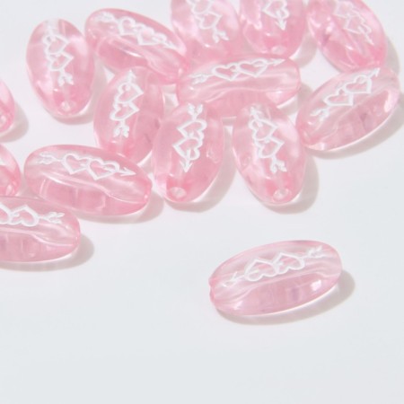 Acrylic bead "Hearts with an arrow", 17.5 × 5.5 mm, set 10 g, the color is transparent pink-1