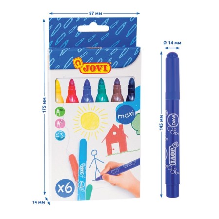 Fleeters 6 Maxi colors, thickened, for kids-4