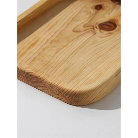 Board Board ADELICA "HIGS", 35 × 18 × 2.5 cm, whole massif of cedar, dairy color-2