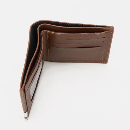 Male purse without fastening, department for bills, for maps, for coins, red/blue color-3
