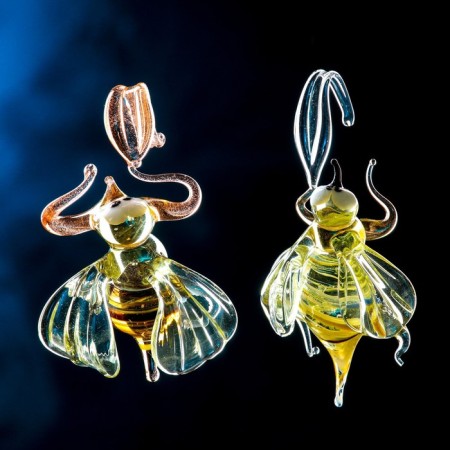 Figure made of glass "fly" 5,5x8x5cm, mix