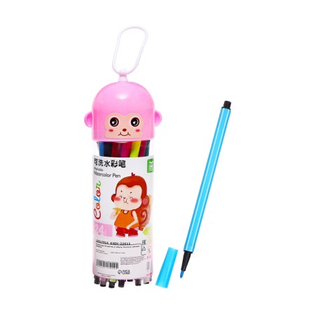 Fleeters 24 colors, in a tube, stripes, pink monkey