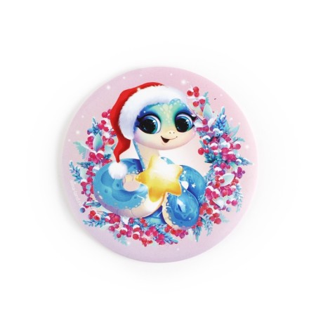 Pocket mirror "Cute snake", diam. 7 cm-2