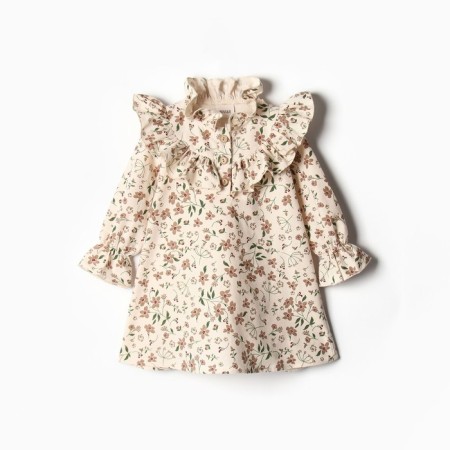 Платье для девочки MINAKU: Cotton collection цвет бежевый, р-р 122-7