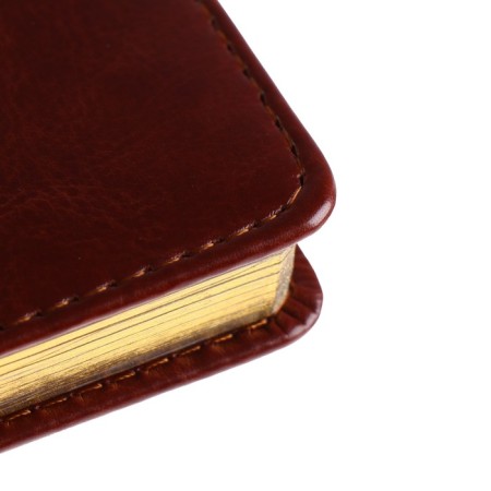 Diary of a low -up A5+, 136 sheets of Sidney Nebraska, solid cover, artificial leather, gold cut, brown-2