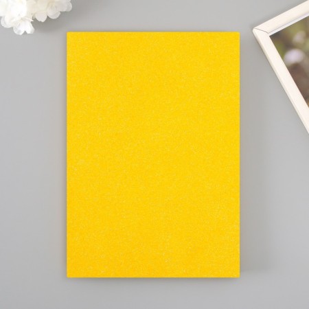 Foamiran glitter 2 mm, 20x30 cm, yellow
