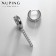 Earrings with Xuping rhinestones with a suspension, white color in silver