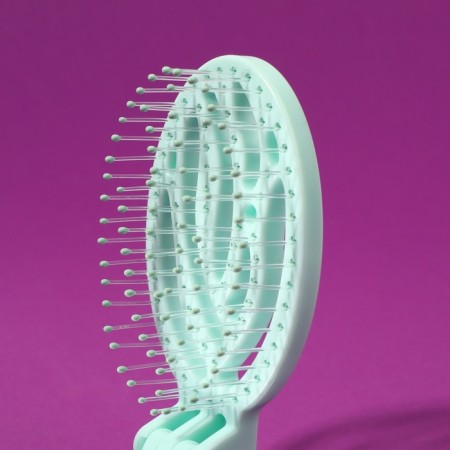 The comb is massage, folding, with a mirror, 9.5 × 5.5 cm, turquoise color-4