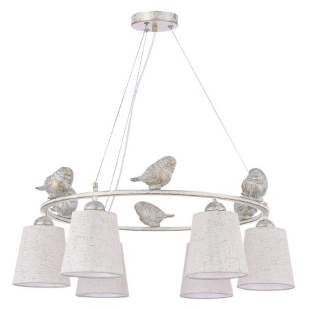 Suspended EVOLUCE lamp. Sle1155-503-06. Lavinia. 6x40 watts, E27, 68x68x2.5 cm, white color-3