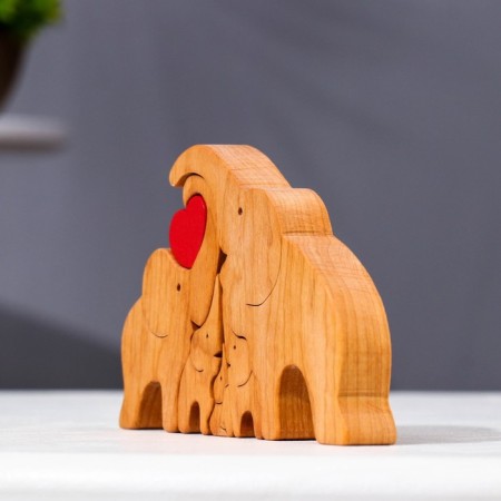 Souvenir-Pazle "Family Elephants", 5 pcs, 17x10 cm-1