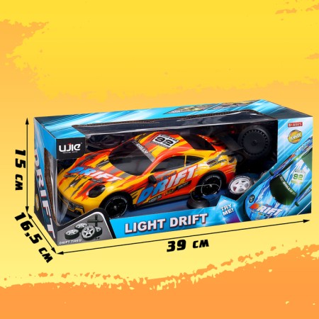 Radio -controlled "Drift" machine, interchangeable wheels, lighting effects, operates from the battery-12