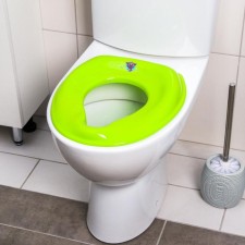 The seat for the toilet, the color is green