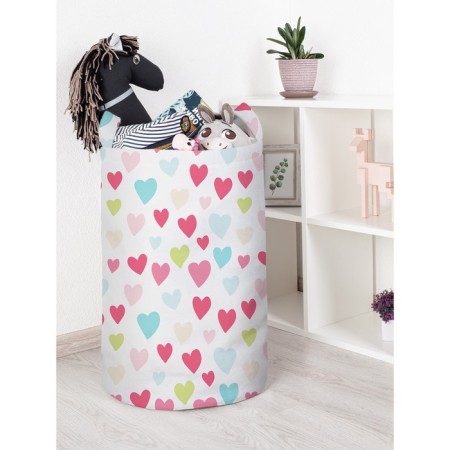 Basket for toys "Multi -colored hearts, size 40x60 cm