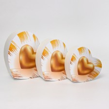 A set of boxes 3 in 1 heart 22*20*9/19*17*7.5/16*13.5*6 cm