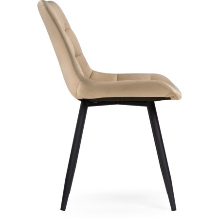 SHEET on a metal frame Chelsea Metal/velor, black/beige 50x60x80 cm-3