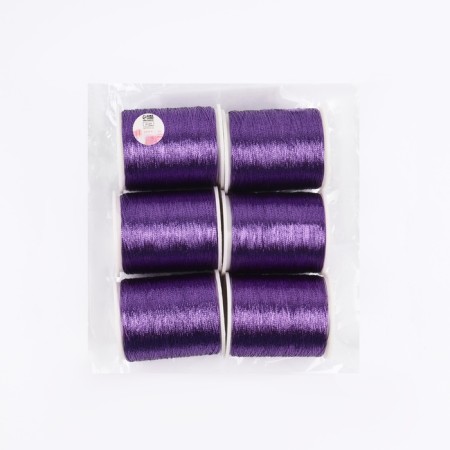 Metallized thread, 91 ± 1 m, 6 pcs, purple color-2