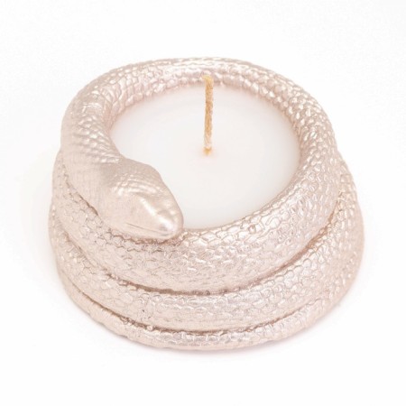 Свеча "Змея" в подсвечнике из гипса,7,5х7,5х4,3см, шампань-3